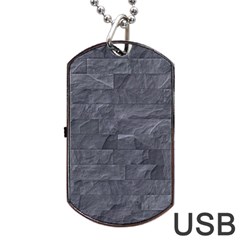 Excellent Seamless Slate Stone Floor Texture Dog Tag Usb Flash (two Sides) by Amaryn4rt