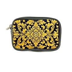 Flower Pattern In Traditional Thai Style Art Painting On Window Of The Temple Coin Purse by Amaryn4rt