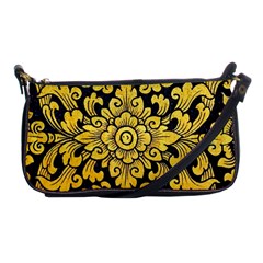 Flower Pattern In Traditional Thai Style Art Painting On Window Of The Temple Shoulder Clutch Bags by Amaryn4rt