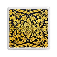 Flower Pattern In Traditional Thai Style Art Painting On Window Of The Temple Memory Card Reader (square)  by Amaryn4rt