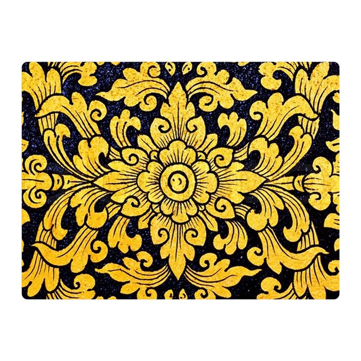 Flower Pattern In Traditional Thai Style Art Painting On Window Of The Temple Double Sided Flano Blanket (Mini) 