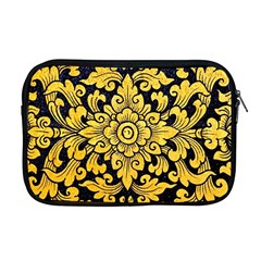 Flower Pattern In Traditional Thai Style Art Painting On Window Of The Temple Apple Macbook Pro 17  Zipper Case