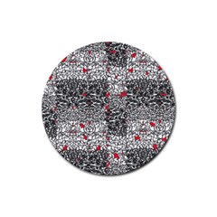 Sribble Plaid Rubber Coaster (round)  by Amaryn4rt