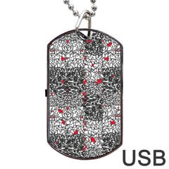 Sribble Plaid Dog Tag Usb Flash (two Sides)