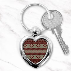 Stitched Seamless Pattern With Silhouette Of Heart Key Chains (heart)  by Amaryn4rt