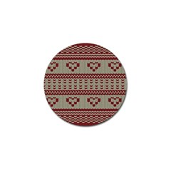 Stitched Seamless Pattern With Silhouette Of Heart Golf Ball Marker by Amaryn4rt