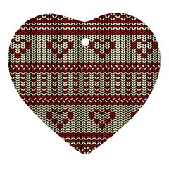 Stitched Seamless Pattern With Silhouette Of Heart Heart Ornament (two Sides)