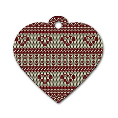 Stitched Seamless Pattern With Silhouette Of Heart Dog Tag Heart (one Side) by Amaryn4rt