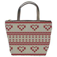 Stitched Seamless Pattern With Silhouette Of Heart Bucket Bags