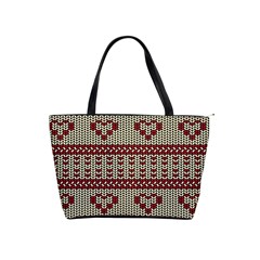 Stitched Seamless Pattern With Silhouette Of Heart Shoulder Handbags by Amaryn4rt