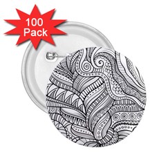 Zentangle Art Patterns 2 25  Buttons (100 Pack)  by Amaryn4rt