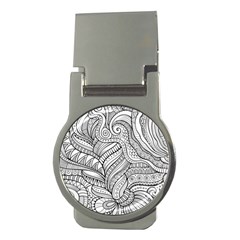 Zentangle Art Patterns Money Clips (round)  by Amaryn4rt