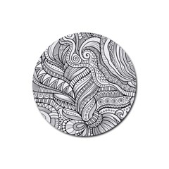 Zentangle Art Patterns Rubber Round Coaster (4 Pack)  by Amaryn4rt