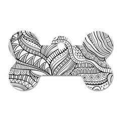 Zentangle Art Patterns Dog Tag Bone (two Sides) by Amaryn4rt