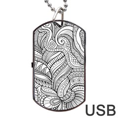 Zentangle Art Patterns Dog Tag Usb Flash (one Side) by Amaryn4rt