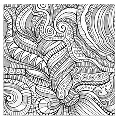 Zentangle Art Patterns Large Satin Scarf (square)