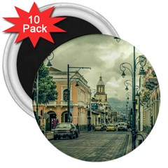 Historic Center Urban Scene At Riobamba City, Ecuador 3  Magnets (10 Pack)  by dflcprints