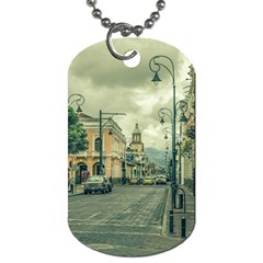 Historic Center Urban Scene At Riobamba City, Ecuador Dog Tag (two Sides) by dflcprints