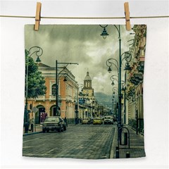 Historic Center Urban Scene At Riobamba City, Ecuador Face Towel by dflcprints