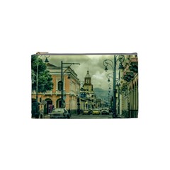 Historic Center Urban Scene At Riobamba City, Ecuador Cosmetic Bag (small)  by dflcprints