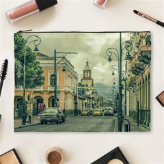 Historic Center Urban Scene At Riobamba City, Ecuador Cosmetic Bag (xl) by dflcprints