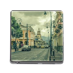 Historic Center Urban Scene At Riobamba City, Ecuador Memory Card Reader (square) by dflcprints