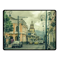 Historic Center Urban Scene At Riobamba City, Ecuador Fleece Blanket (small)