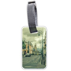 Historic Center Urban Scene At Riobamba City, Ecuador Luggage Tags (one Side)  by dflcprints