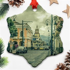 Historic Center Urban Scene At Riobamba City, Ecuador Ornament (snowflake) by dflcprints