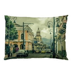 Historic Center Urban Scene At Riobamba City, Ecuador Pillow Case (two Sides) by dflcprints