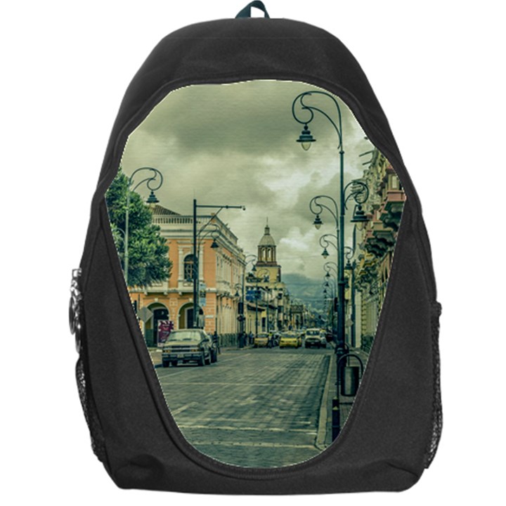 Historic Center Urban Scene At Riobamba City, Ecuador Backpack Bag