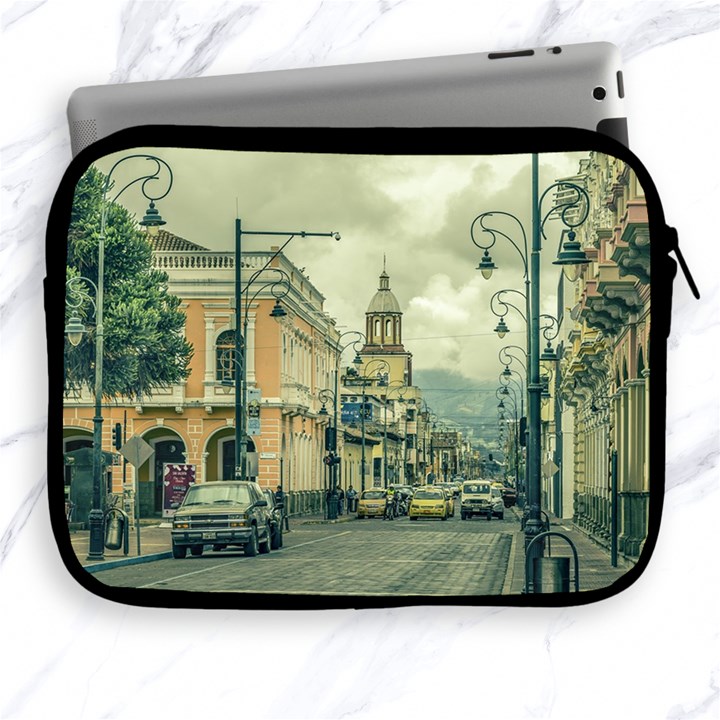 Historic Center Urban Scene At Riobamba City, Ecuador Apple iPad 2/3/4 Zipper Cases