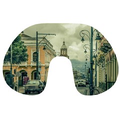 Historic Center Urban Scene At Riobamba City, Ecuador Travel Neck Pillows by dflcprints