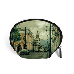 Historic Center Urban Scene At Riobamba City, Ecuador Accessory Pouches (small)  by dflcprints