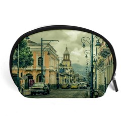 Historic Center Urban Scene At Riobamba City, Ecuador Accessory Pouches (large)  by dflcprints