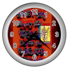 BIG RED SUN WALIN 72 Wall Clocks (Silver) 