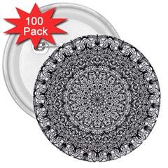 Mandala Boho Inspired Hippy Hippie Design 3  Buttons (100 Pack) 