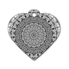 Mandala Boho Inspired Hippy Hippie Design Dog Tag Heart (two Sides)