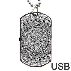 Mandala Boho Inspired Hippy Hippie Design Dog Tag Usb Flash (one Side)