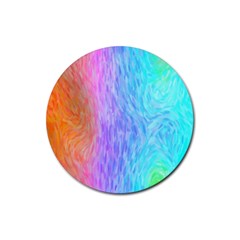 Abstract Color Pattern Textures Colouring Rubber Round Coaster (4 Pack) 