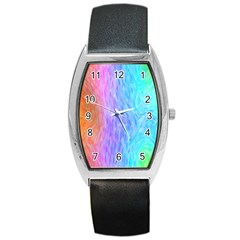 Abstract Color Pattern Textures Colouring Barrel Style Metal Watch