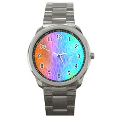 Abstract Color Pattern Textures Colouring Sport Metal Watch