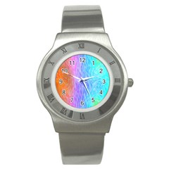 Abstract Color Pattern Textures Colouring Stainless Steel Watch by Simbadda