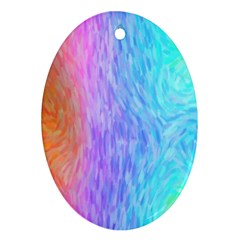 Abstract Color Pattern Textures Colouring Oval Ornament (two Sides) by Simbadda