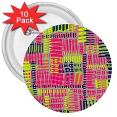 Abstract Pattern 3  Buttons (10 Pack) 