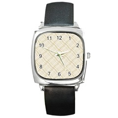 Background Pattern Square Metal Watch