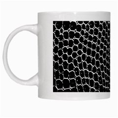 Black White Crocodile Background White Mugs by Simbadda