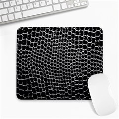 Black White Crocodile Background Large Mousepads by Simbadda