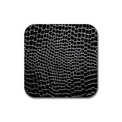 Black White Crocodile Background Rubber Coaster (Square) 