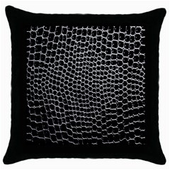 Black White Crocodile Background Throw Pillow Case (black) by Simbadda